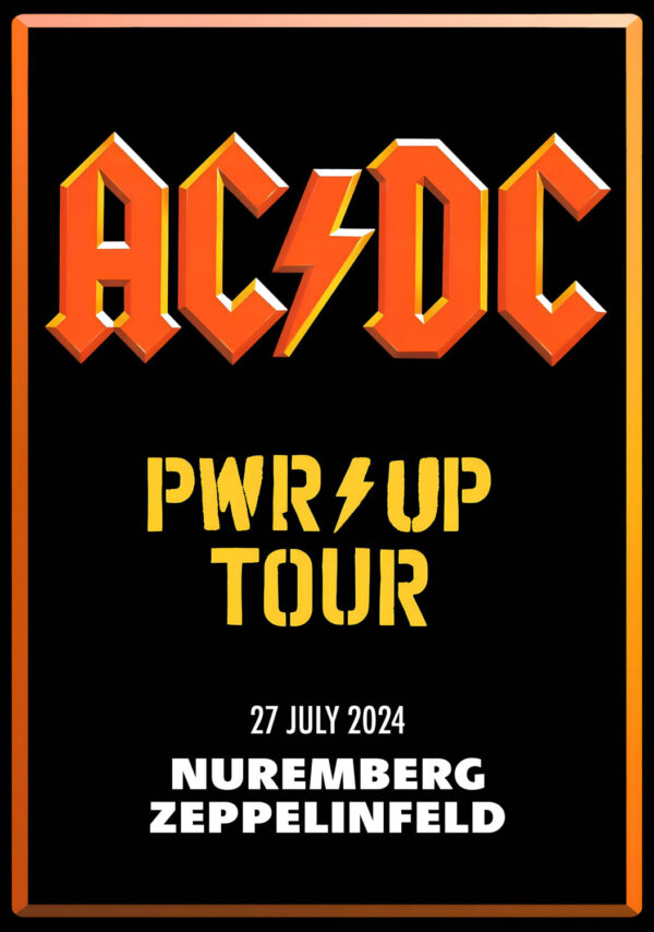 AC/DC Power Up 2024 European Tour: NUREMBERG, Germany, Zeppelinfeld Poster