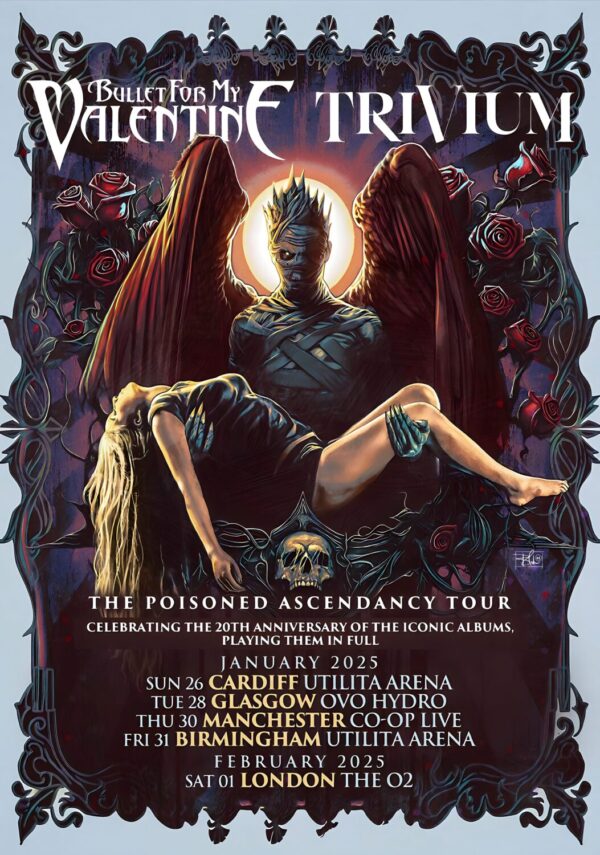 BULLET FOR MY VALENTINE & TRIVIUM The Poisoned Ascendancy 2025 UK Tour Poster Print