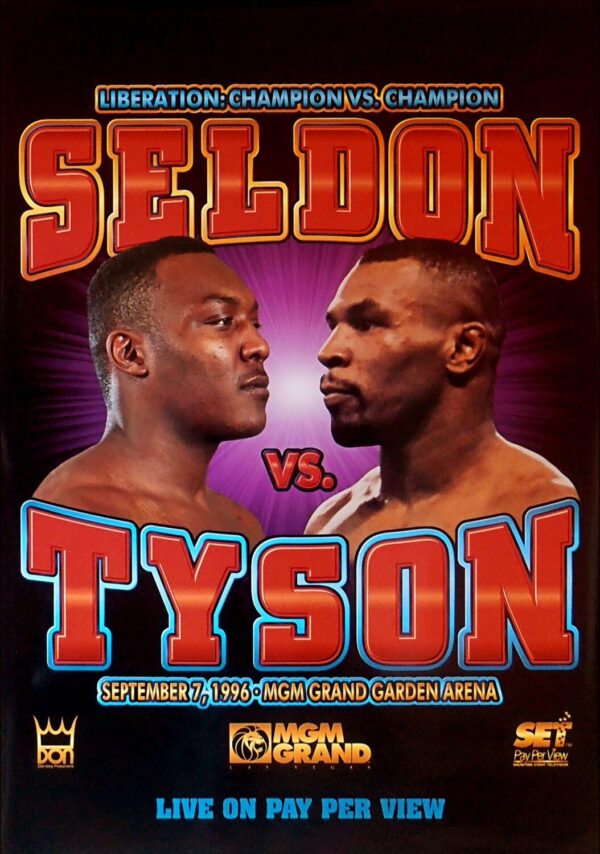 BRUCE SELDON vs. MIKE TYSON Champion vs. Champion 1996 Heavyweight Boxing Fight Poster