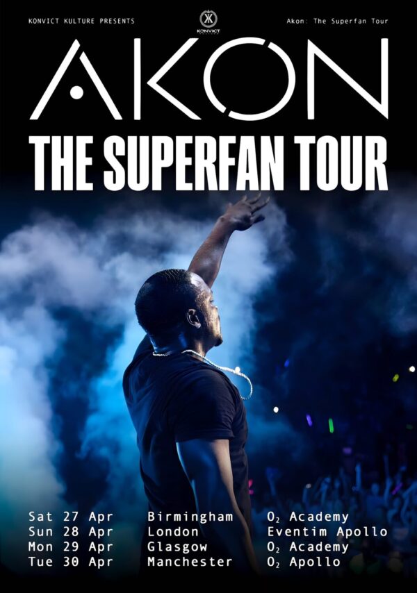AKON The Superfan 2024 UK Tour Poster
