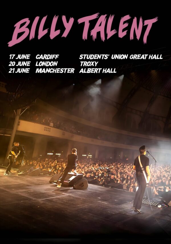 BILLY TALENT Crisis Of Faith 2024 UK Tour Poster