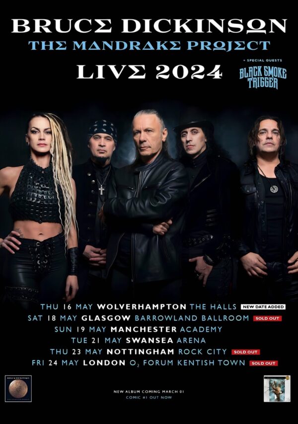 BRUCE DICKINSON Mandrake Project Live 2024 UK Tour Poster