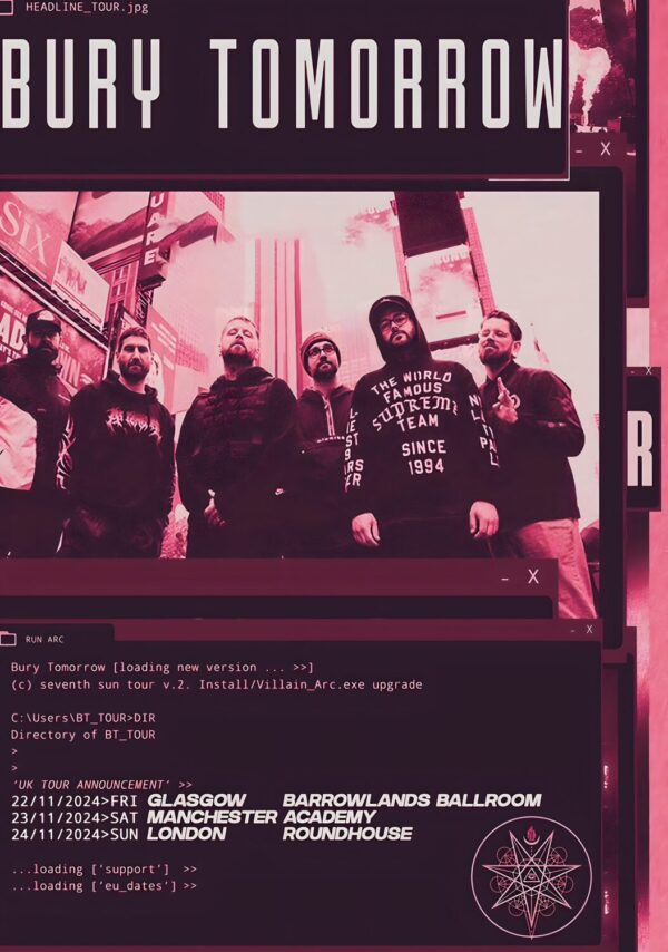 BURY TOMORROW Seventh Sun 2024 UK Tour Poster