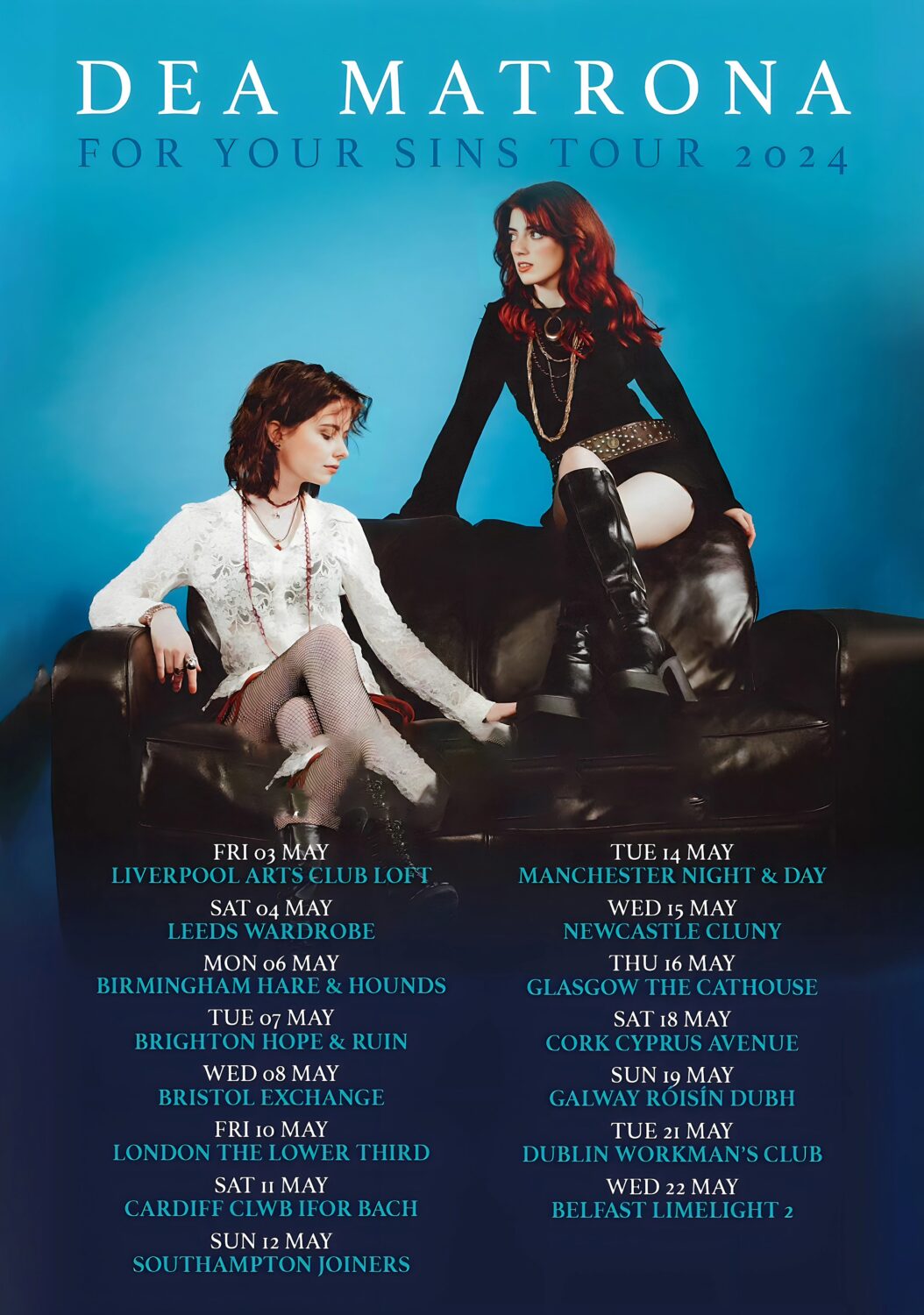 DEA MATRONA For Your Sins 2024 UK Tour Poster Print