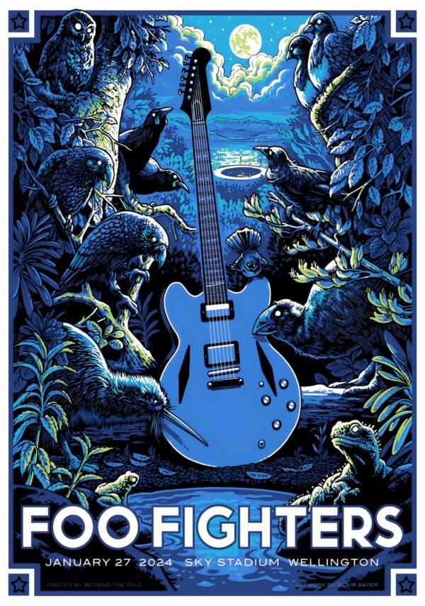 FOO FIGHTERS But Here We Are 2024 Tour: WELLINGTON Sky Stadium Poster Print