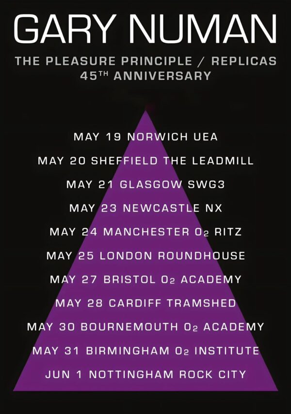 GARY NUMAN The Pleasure Principle Anniversary 45th 2025 UK Tour Poster