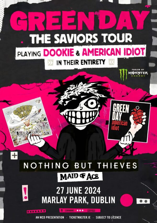 GREEN DAY The Saviours 2024 Tour: DUBLIN Marlay Park Poster