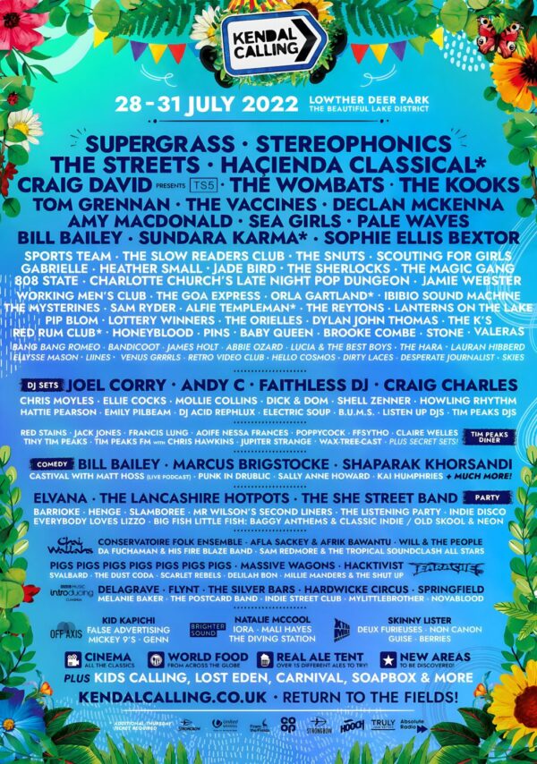 KENDAL CALLING 2022 Festival Line Up Poster