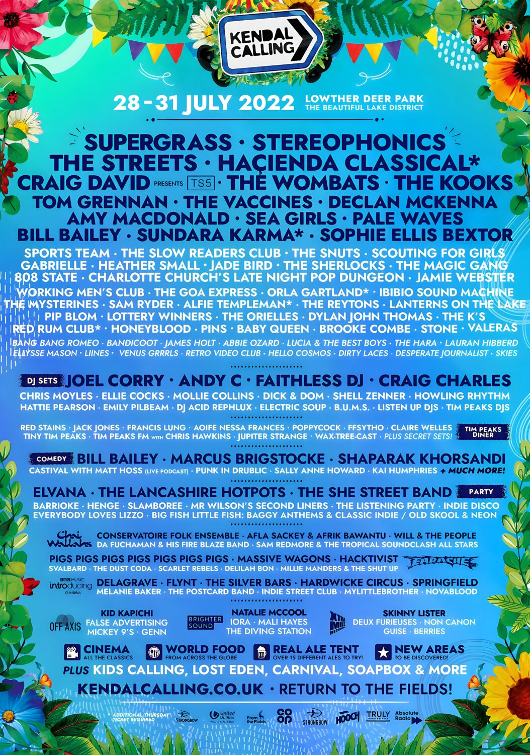 KENDAL CALLING 2022 Festival Line Up Poster