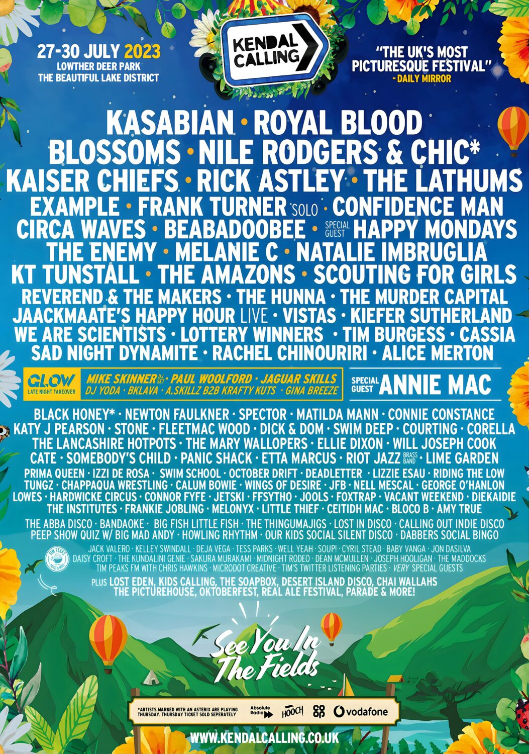 KENDAL CALLING 2023 Festival Line Up - Poster