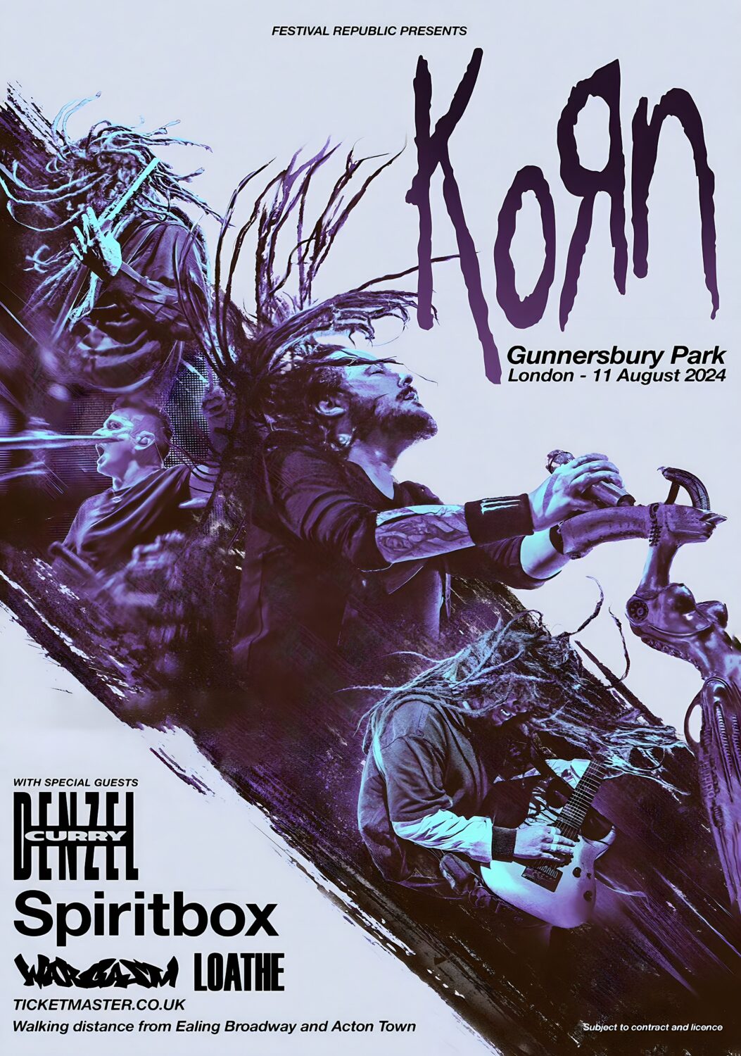 KORN Summer 2024 Tour LONDON Gunnersbury Park Poster