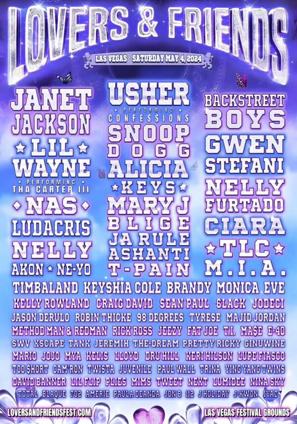 LOVERS & FRIENDS 2024 Festival Line Up Poster