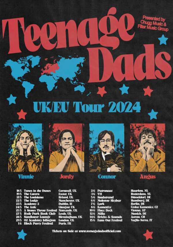TEENAGE DADS (band) Weaponz UK/European 2024 Tour Poster