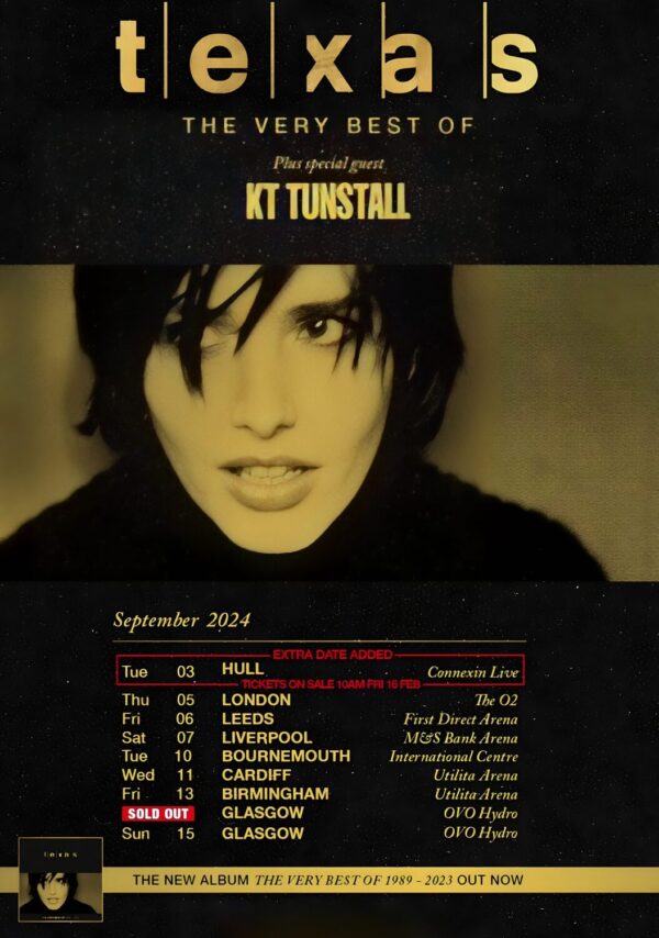 TEXAS (band) The Very Best Of September 2024 UK Tour Poster