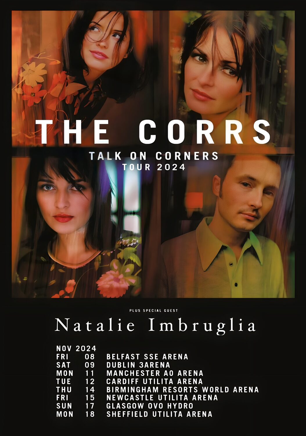 THE CORRS Talk On Corners 2024 UK & Ireland Tour Poster
