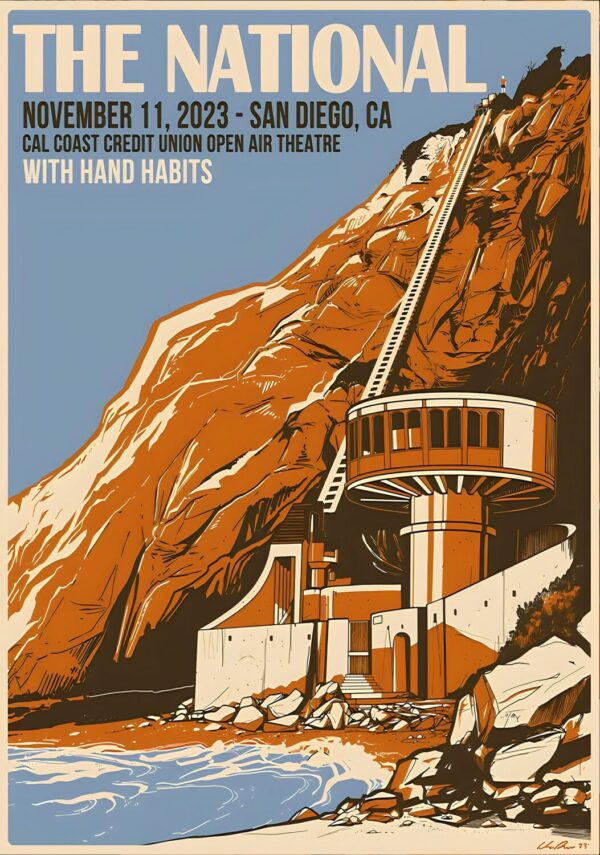 THE NATIONAL (band) Laugh Track 2024 Tour: SAN DIEGO, CA Cal Coast Credit Union Open Air Theatre Poster Print