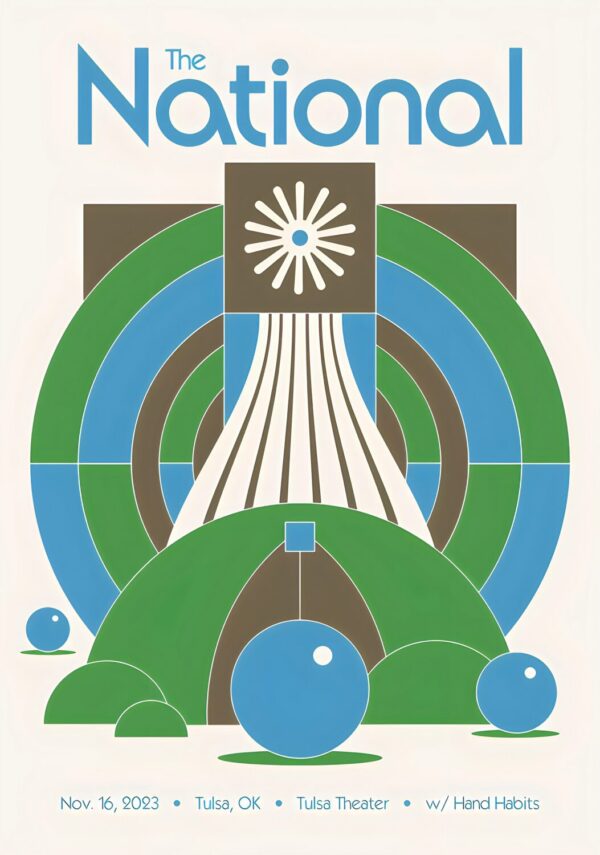 THE NATIONAL (band) 2024 Tour: TULSA, OK Poster