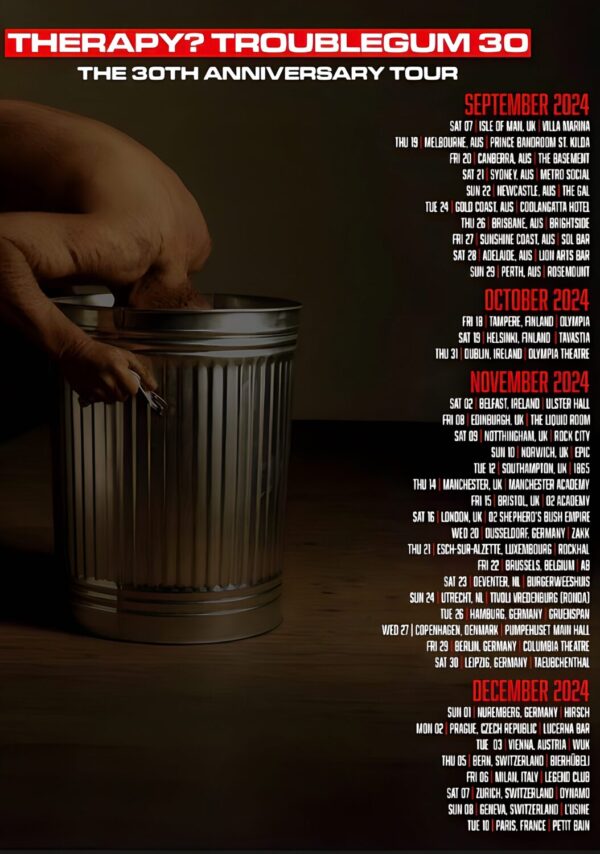 THERAPY? Troublegum UK & European 2024 Tour Poster