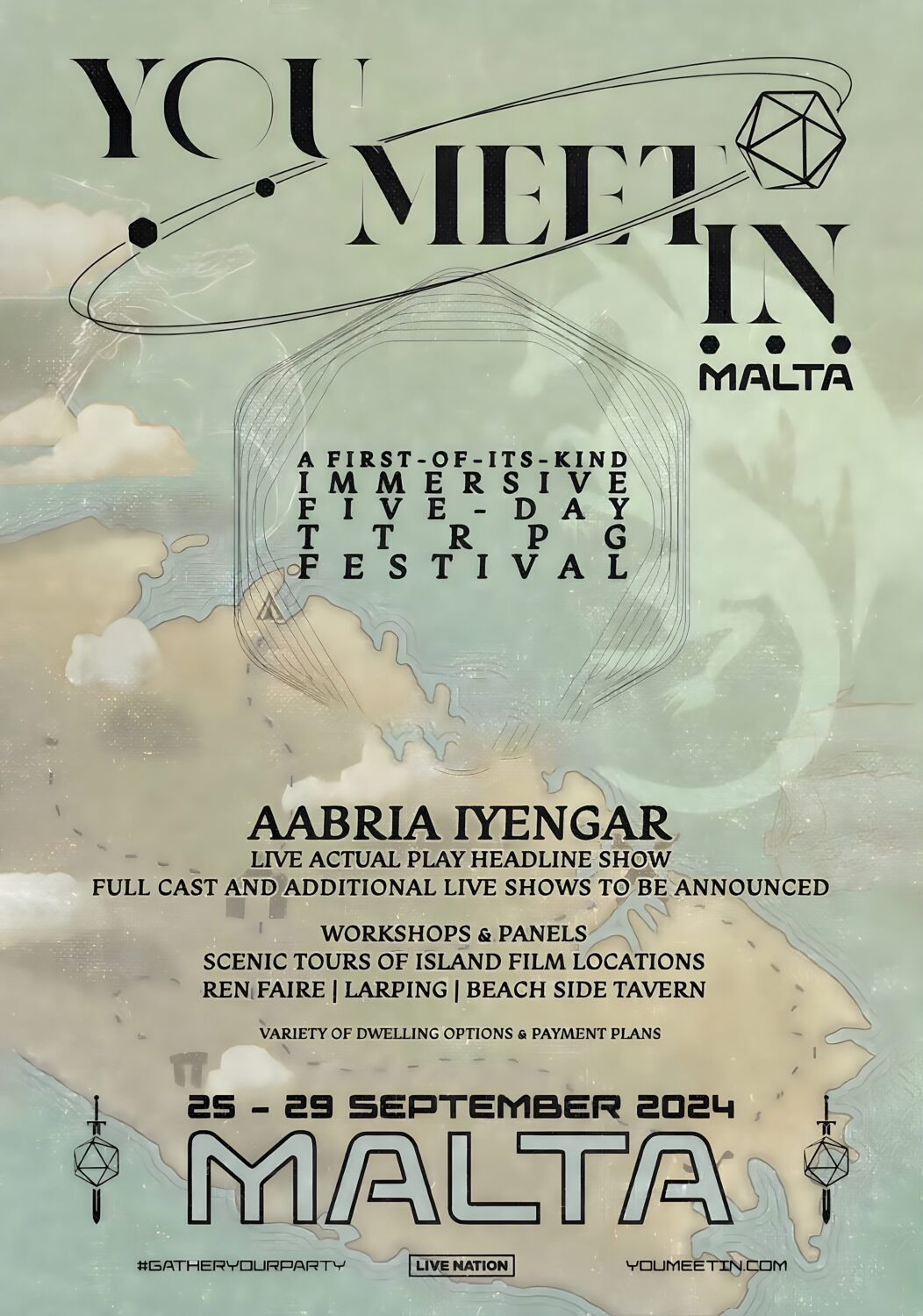YOU MEET IN MALTA FESTIVAL 2024 Line Up Poster Print