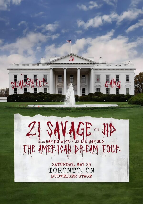 21 SAVAGE The American Dream 20024 Tour: TORONTO Budweiser Stage Poster Print