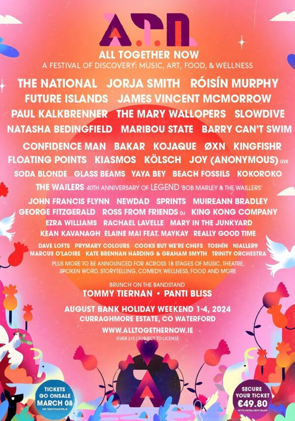 ALL TOGETHER NOW FESTIVAL 2024 - The National - Jorja Smith - Roisin Murphy Line Up Poster Print