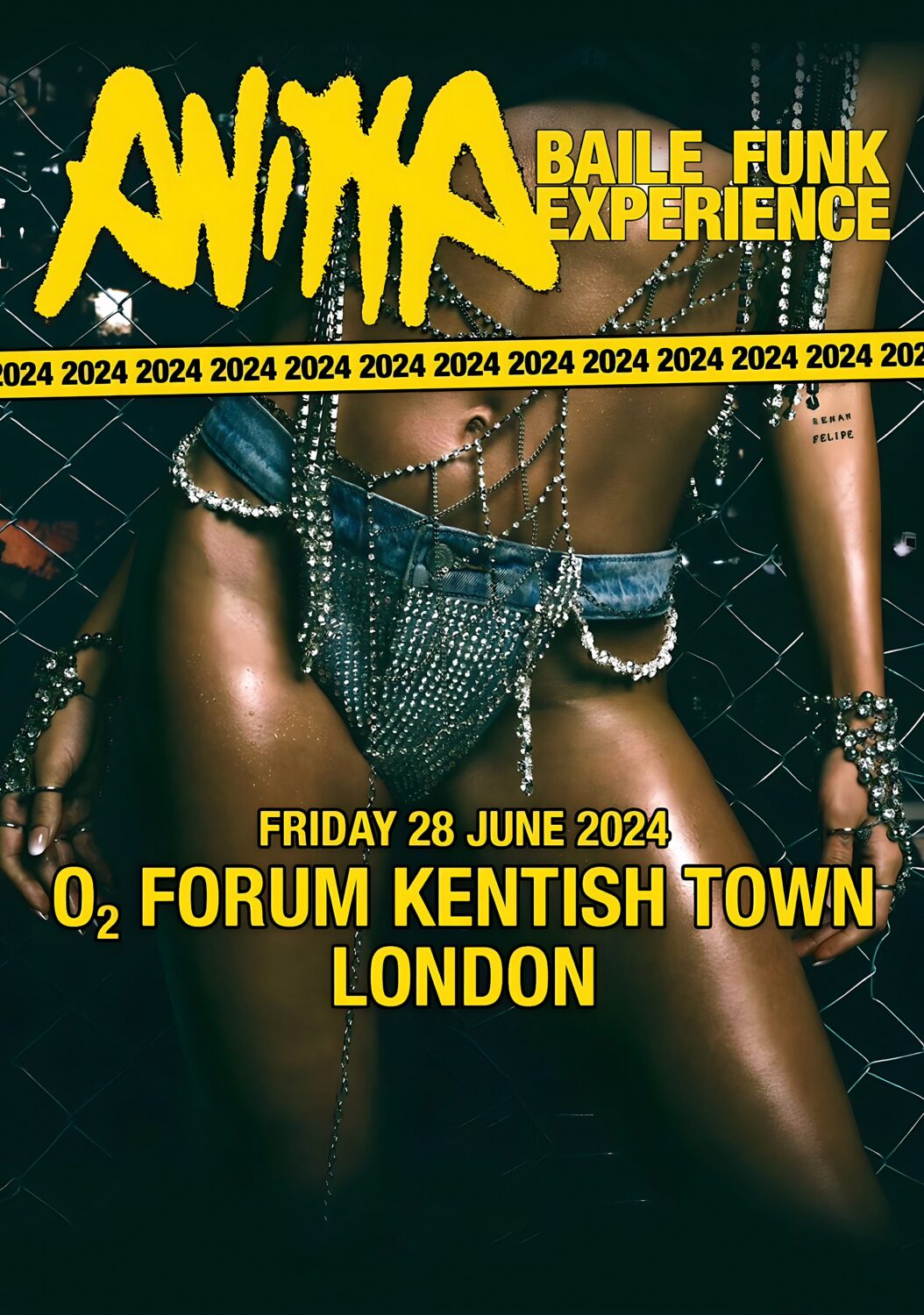 ANITTA (Singer) Baile Funk Experience 2024 Tour: LONDON o2 Forum Kentish Town Poster Print