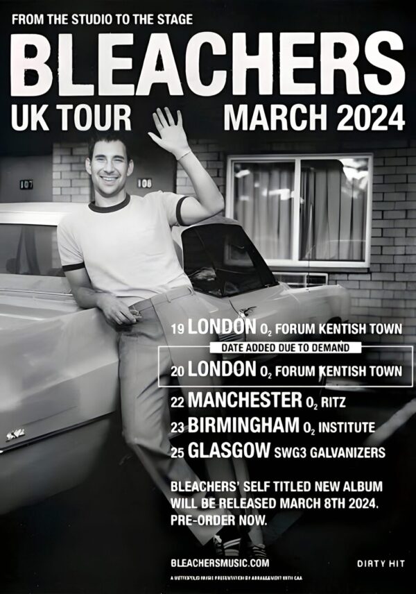 BLEACHERS (band) From The Studio To The Stage 2024 UK Tour Poster