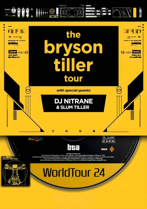 BRYSON TILLER Self Titled World Tour 2024 Poster Print