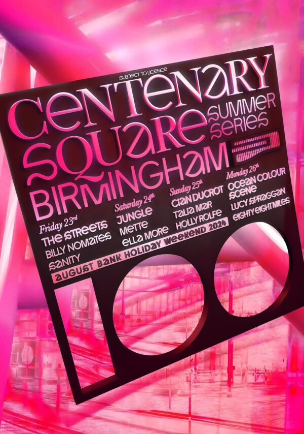 CENTENARY SQUARE SUMMER SERIES 2024 - The Streets - Jungle - Ocean Colour Scene Line Up Poster