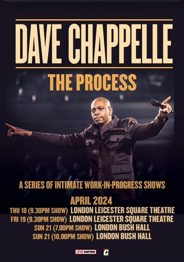 DAVE CHAPPELLE The Process 2024 UK Stand Up Comedy Tour Poster Print 