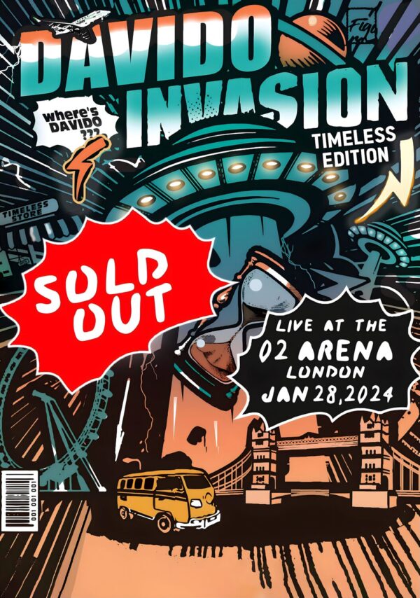 DAVIDO Where's Davido Invasion Tour: LONDON O2 Arena - 28 January 2024 Poster Print