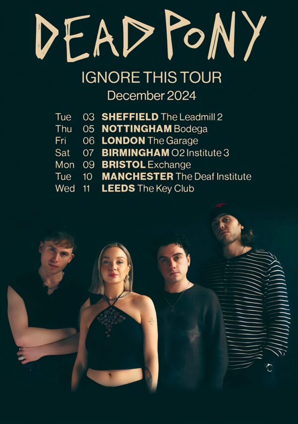 DEAD PONY (band) Ignore This 2024 UK Tour Poster Print