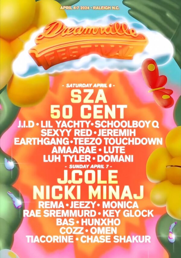 DREAMVILLE 2024 Festival - SZA - J.Cole - 50 Cent - Nicki Minaj Line Up Poster Print