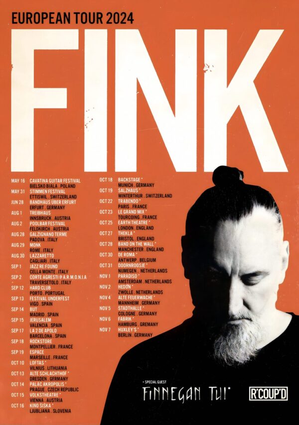 FINK (singer) Beauty In Your Wake 2024 UK & European Tour Poster