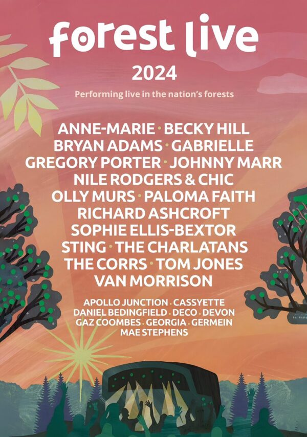 FOREST LIVE 2024 FESTIVAL Van Morrison - Richard Ashcroft - Becky Hill Line Up Poster Print