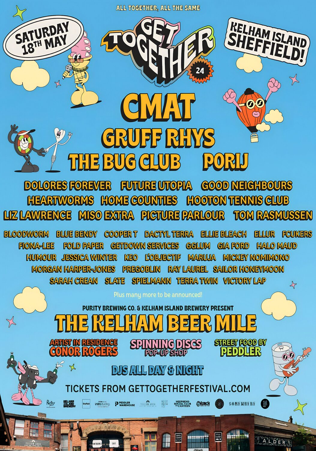 GET TOGETHER FESTIVAL 2024 - CMAT - Gruff Rhys - The Bug Club Line Up Poster Print
