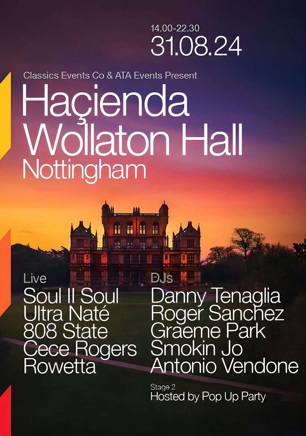 HACIENDA Wollaton Hall - Nottingham - Festival Club Poster