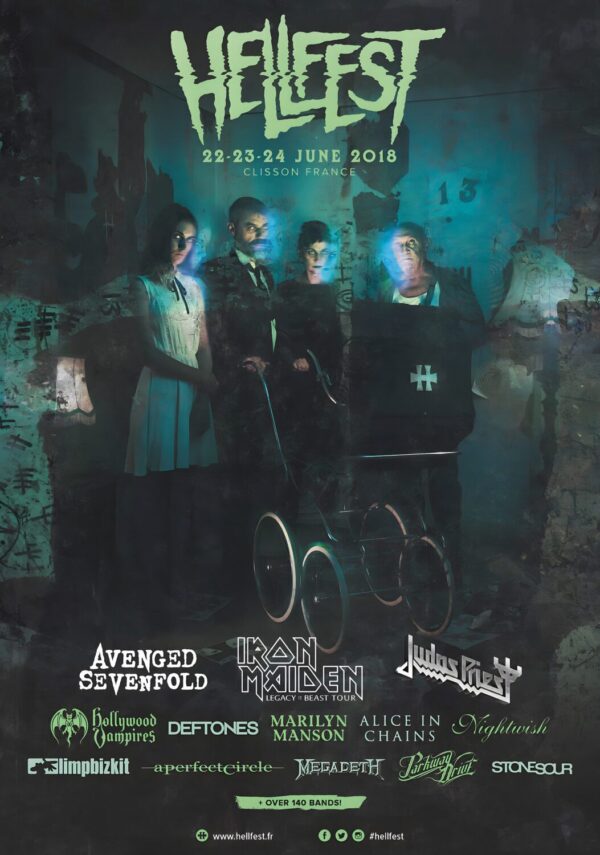 HELLFEST 2018 Avenged Sevenfold - Iron Maiden - Judas Priest Festival Line Up Poster Print