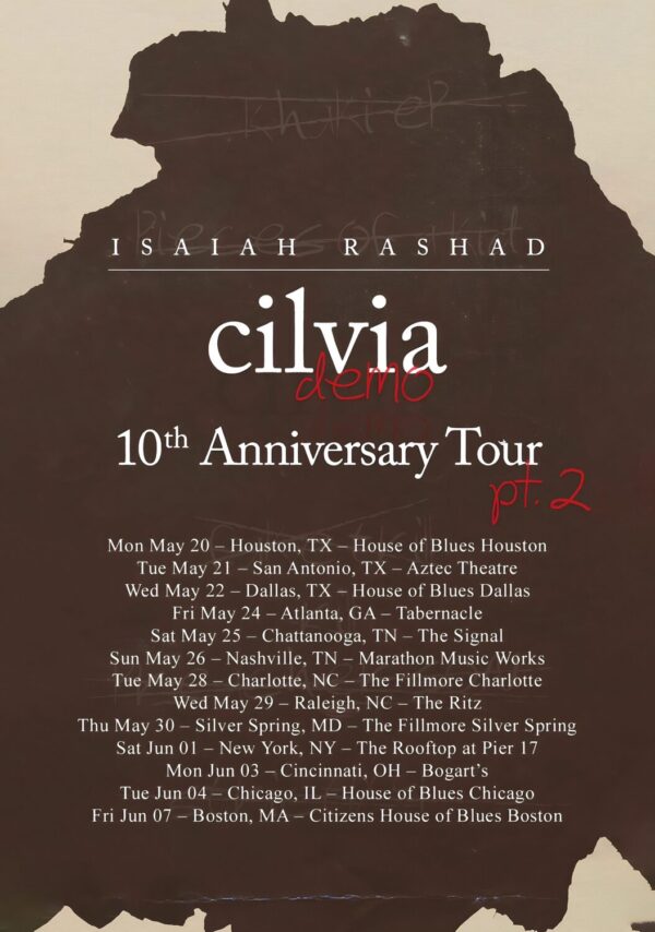 ISAIAH RASHAD Cilvia Demo 10th Anniversary Tour Poster Print
