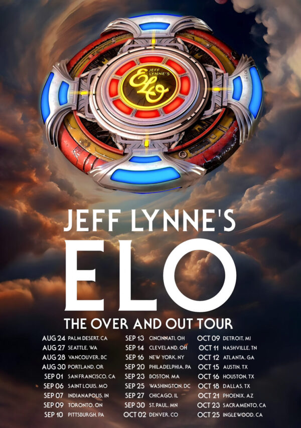 JEFF LYNNE'S ELO The Over & Out 2024 Farewell North America Tour Poster