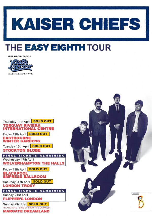 KAISER CHIEFS The Easy Eight April 2024 UK Tour Poster