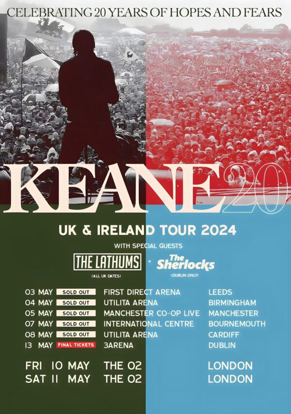 KEANE (band) 2024 UK & Ireland Tour Poster Print