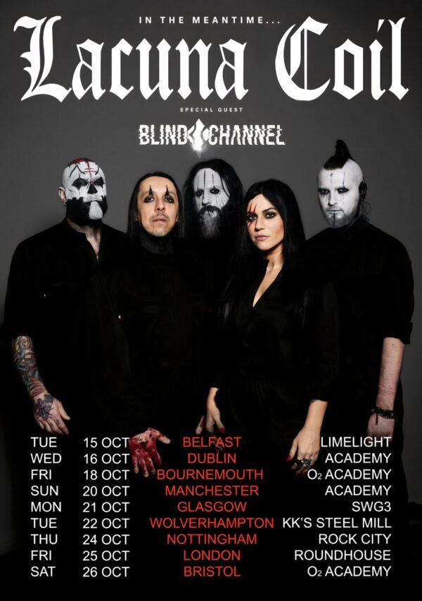 LACUNA COIL In The Meantime... 2024 UK Tour Poster
