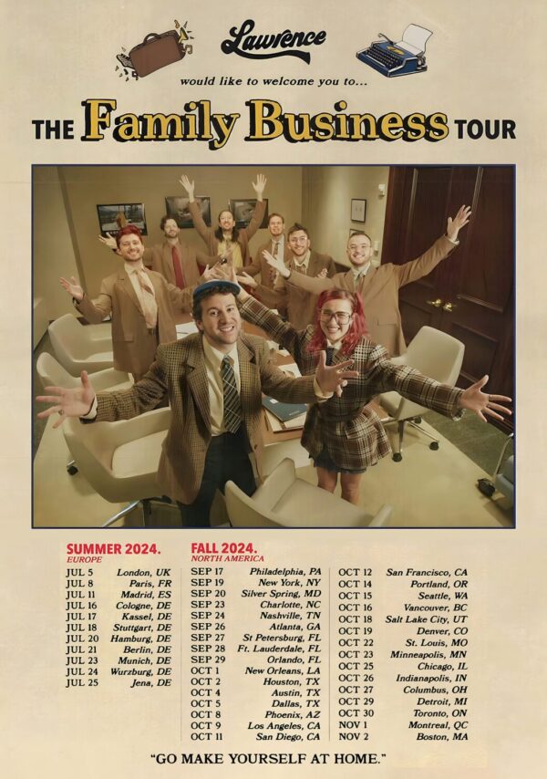 LAWRENCE (band) 2024 UK - Europe - North America Tour Poster
