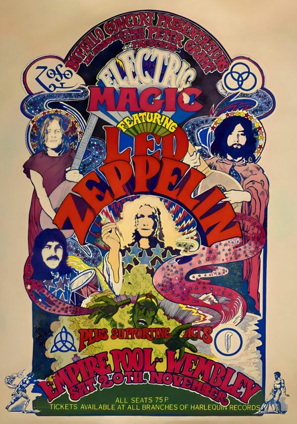 LED ZEPPELIN 1971 Tour: LONDON Wembley Empire Pool Poster