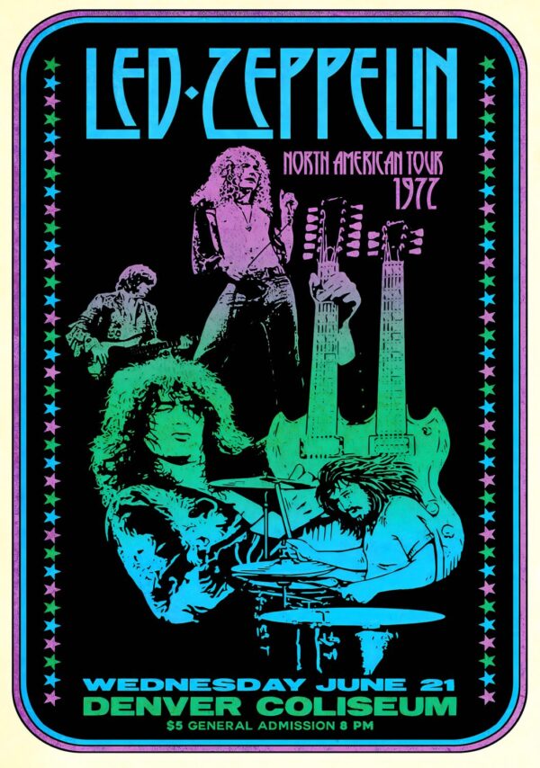 LED ZEPPELIN 1977 Tour: DENVER Coliseum Poster