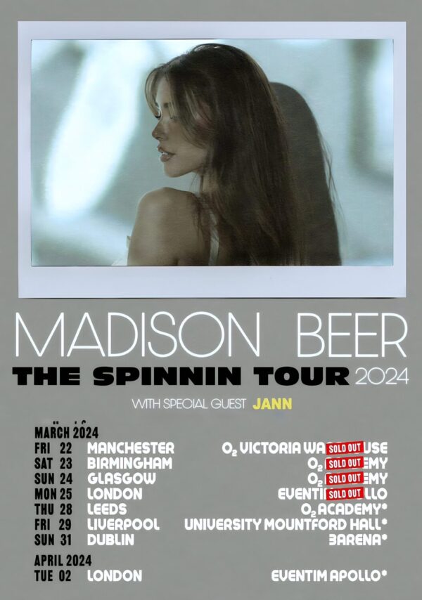 MADISON BEER The Spinnin 2024 UK Tour 2024 Poster
