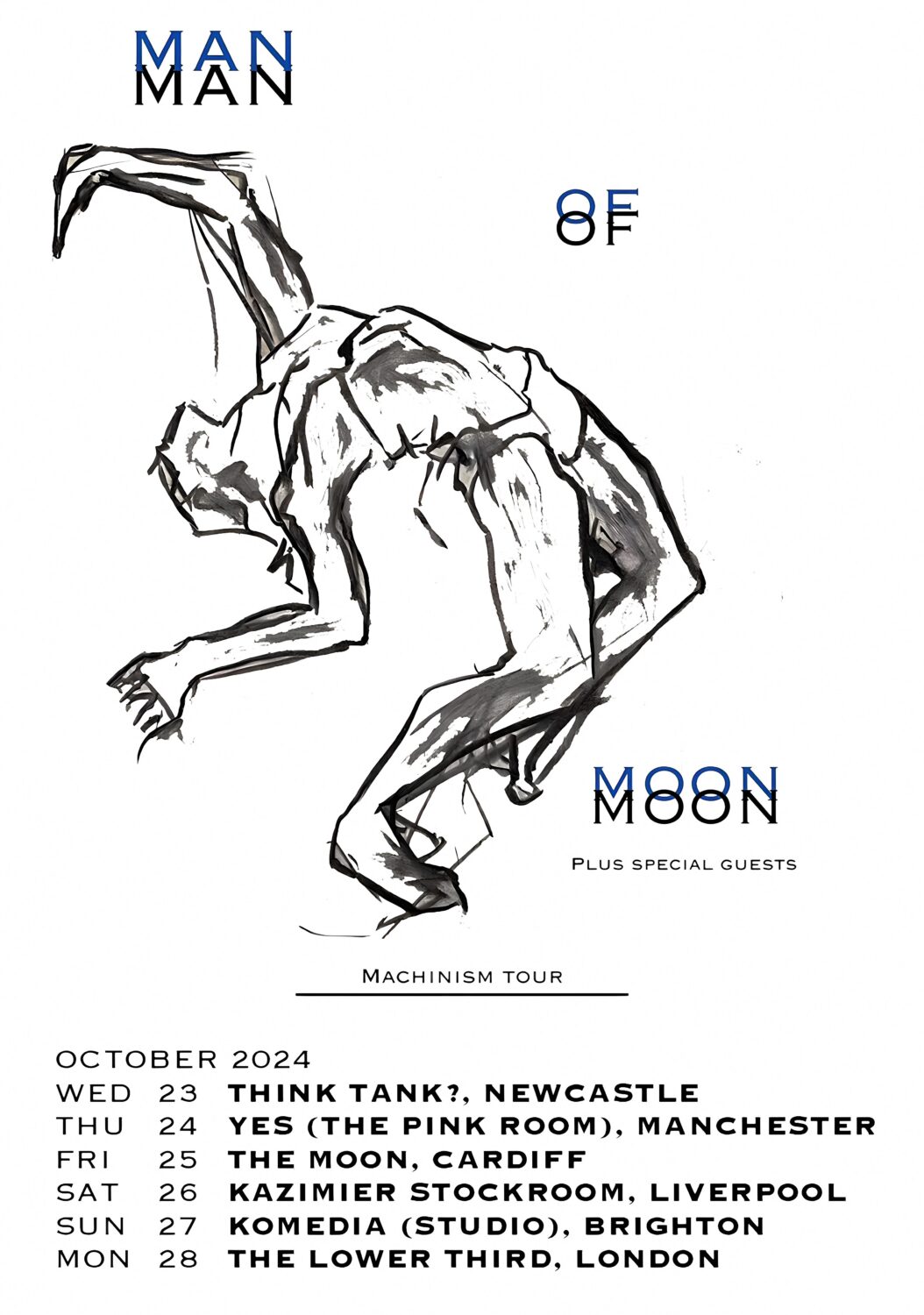 MAN OF MOON Machinism 2024 UK Tour Poster
