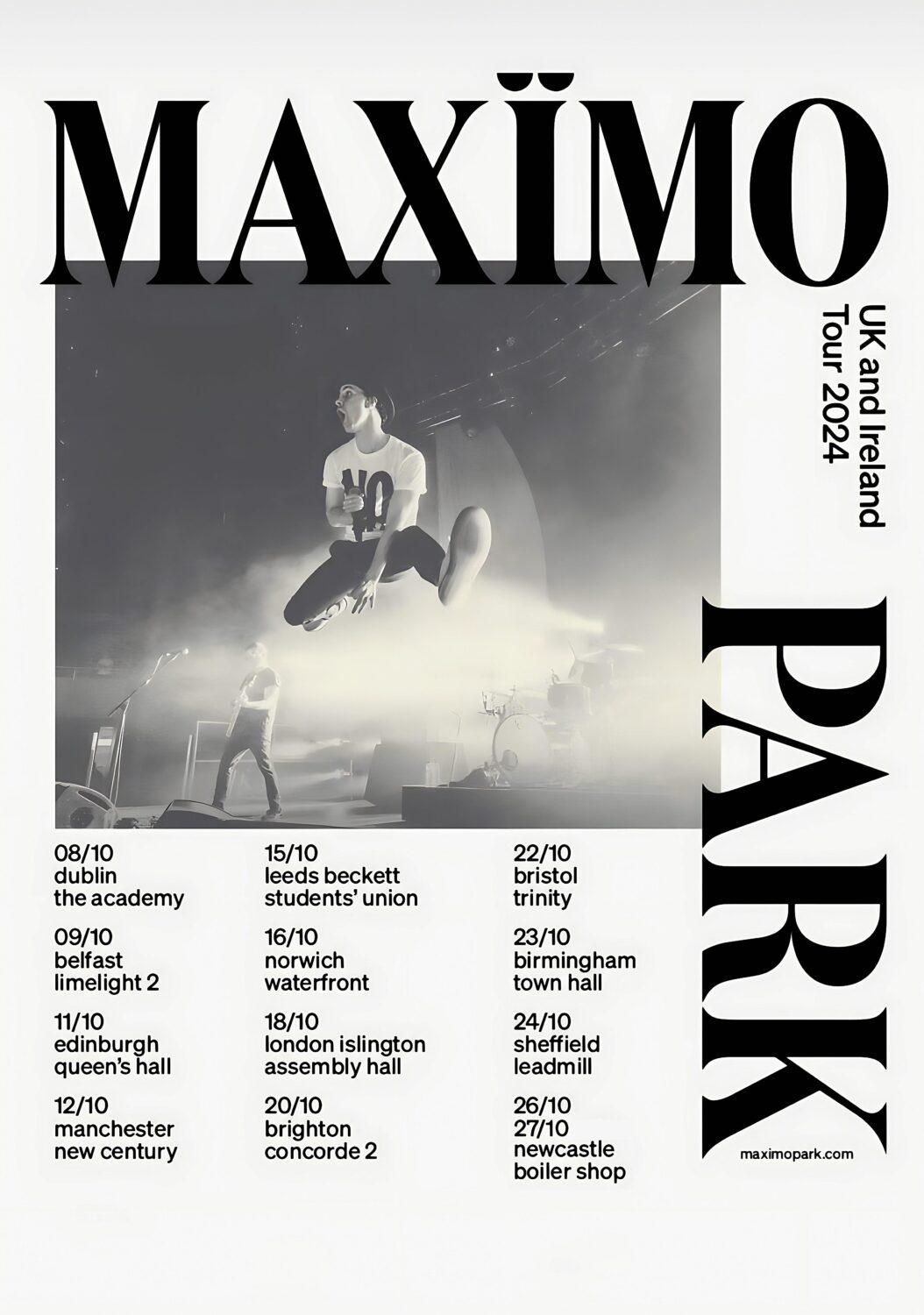 MAXIMO PARK Favourite Songs 2024 UK & Ireland Tour Poster