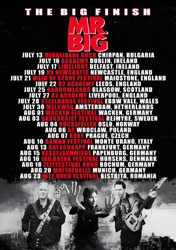 MR. BIG The Big Finish 2024 UK & European Tour Poster